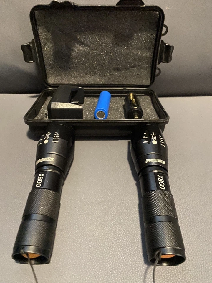 Shadowhawk Tactical Striking Telescopic Flashlight X800 &Case & Batteries 2 Pack - Image 1 of 4
