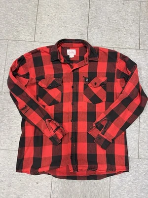 Camisa de franela a cuadros Buffalo vintage para hombre talla XL 1980 roja/negra Foto 1 de 4