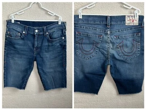 Pantaloncini jeans True Religion uomo 38x12 Ricky senza patta taglio relax vestibilità dritta - Foto 1 di 16