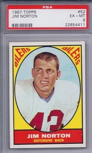 1967 Topps Football # 52 Jim Norton PSA 6 - Picture 1 of 1