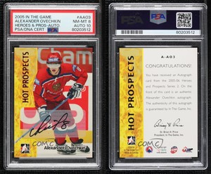 2005-06 ITG Heroes and Prospects Auto Alex Ovechkin #A-AO3 PSA 8 Rookie Auto RC
