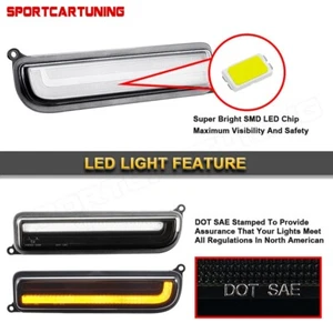 For 1997-2001 Jeep Cherokee XJ LED DRL Parking Bumper Signal Lights Corner Lamp - Picture 1 of 13