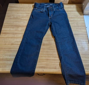 Old Navy Boys Size 6 Cotton Blend Straight Built-In-Tough Dark Wash Denim Jeans - Picture 1 of 3