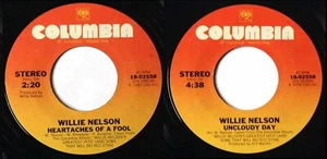 NELSON WILLIE VG "UNCLOUDY DAY" 1976 US COLUMBIA STOCK 45 - Bild 1 von 1