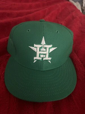 SOMBRERO AJUSTADO HOUSTON ASTROS TRÉBOL VERDE 7 1/2 59FIFTY NUEVA ERA RARO REPRODUCTOR MLB Foto 1 de 4