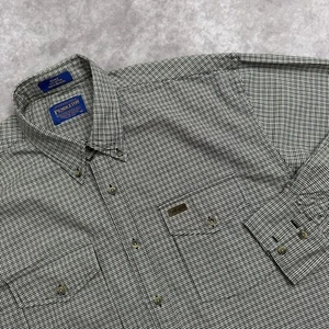 Pendleton Shirt Mens Large Houndstooth Button Down Front Pockets Logo Western - Picture 1 of 14