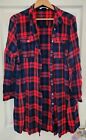 Ladies Very Blue Red Check Long Sleeve Shirt Size 24