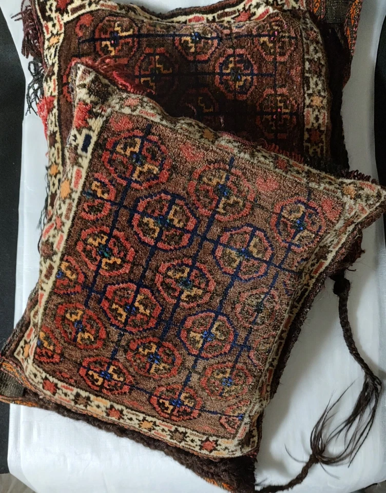 Two Traditional Handmade Unique Tribal  Pillows Geometric Design - Image 1 of 4