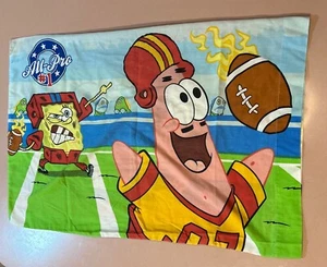 Vtg SpongeBob SquarePants Nickelodeon Two Sided Pillow Case Standard Sports - Picture 1 of 3