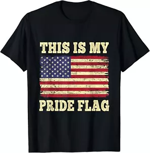 This Is My Pride Flag American Patriotic 4th of July Retro Gift Unisex T-Shirt - Picture 1 of 3