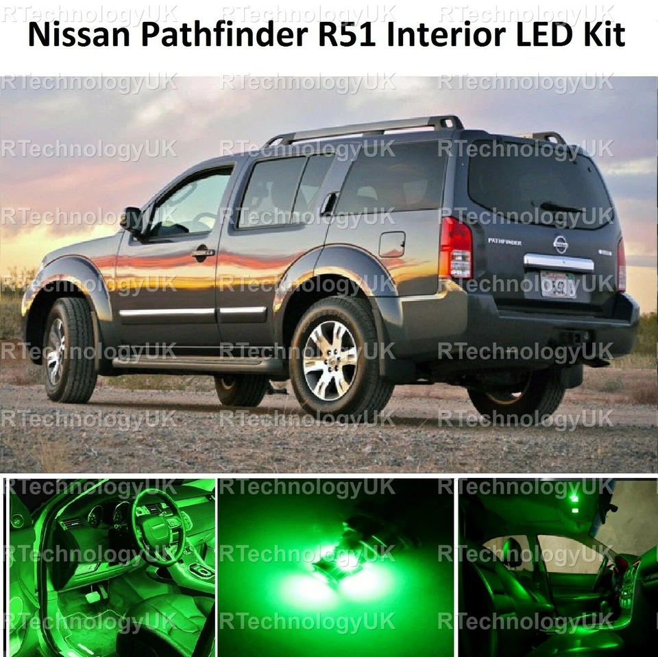 Kit interior LED GREEN Premium compatible con Nissan Pathfinder 2005-2013 R51 Foto 1 de 1