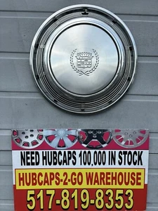 1972 Cadillac Eldorado Hubcap Fwd 1 Rare Convertible 15” Original Stainless One - Picture 1 of 7
