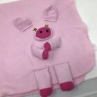 Pink Pig plush 3D Soft Baby Blanket Lovie Lovey 27" Square