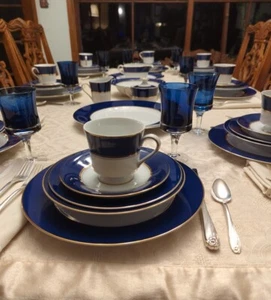 Azul cobalto Cathy Hardwick para Mikasa 4 ajustes de lugar porcelana clásica 20 piezas - Imagen 1 de 24