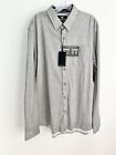 Buttercloth Mens XLT 100% Cotton Knit Roll Cuff Button Up Long Sleeve Gray Shirt
