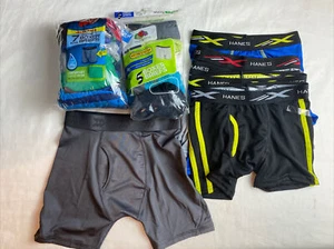Boy’s Hanes Boxer Briefs Underwear Fruit Of The Loom Size S 6-8 Wicking 18 Pair - Picture 1 of 7