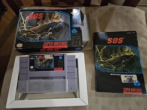 SOS SNES Super Nintendo completo di scatola carrello CIB e manuale raro! - Foto 1 di 12