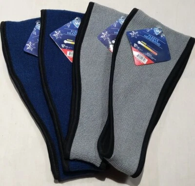 Diadema de invierno polar - Talla única - Gris/Negro y Azul/Negro - Paquete de 4 Foto 1 de 4