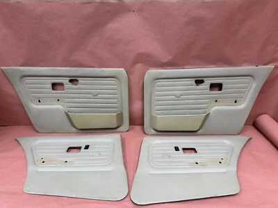 BMW E30 325e 325I 325IX Interior Door Panel Vinyl Beige Leather Set OEM #86208 - Image 1 of 4