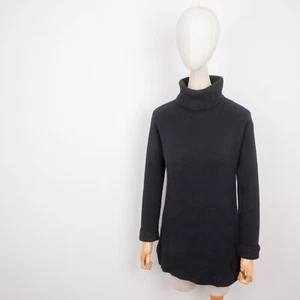 Maria Di Ripabianca Women's Hight Neck Black Knit Cashmere Pullover Sweater 38 M - Picture 1 of 13
