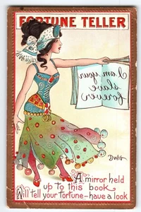 Fantasy Postcard Dwig Hold To Mirror I Am Your .. Forever Fortune Teller Witch - Picture 1 of 2