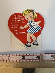 Vintage A-MERI-CARD Valentine Card ALL Mine Stand up - Picture 1 of 2
