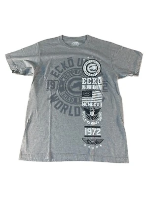 Camisa Ecko Untld Adulto Gris Medio Manga Corta Vinilo Spellout Rhino Light Para Hombres Foto 1 de 4