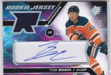 20/21 SPX...TYLER BENSON...ROOKIE JERSEY AUTO.../375...CARD # TB...OILERS