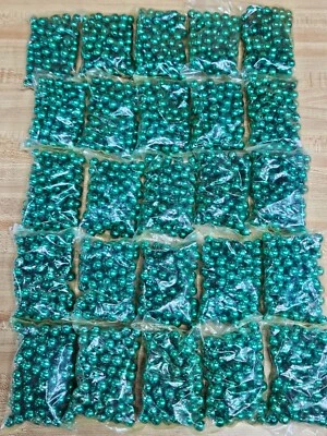 Bulk Lot 2,500 pcs Metallic Green Loose Plastic Pearls 10mm Round Craft Beads - Image 1 of 3