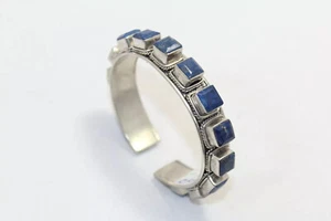 Armreif Armreif Armband Sterling Silber 925 Lapislazuli Edelsteine Stein Handarbeit C442 - Bild 1 von 8