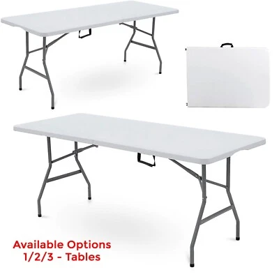 6FT CATERING CAMPING HEAVY DUTY FOLDING TRESTLE TABLE PICNIC BBQ PARTY - Image 1 of 4