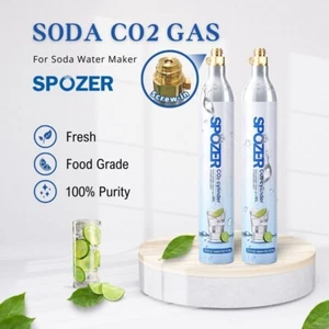 Soda CO2 Cylinders 60L Tank Spozer Fizzi Sparkling Water Maker Carbonator 425g - Picture 1 of 6