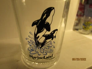 Vintage MarineLand Park Cascate del Niagara, Ontario, Canada "Whales Playing" 2 OzShot Glass - Foto 1 di 2