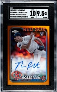 2024 Topps cromo Nick Robertson naranja refractor automático/25 RC #RA-NR SGC 9,5 - Imagen 1 de 2