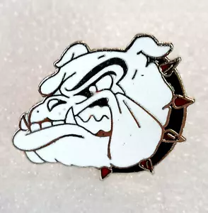 1980s Bulldog Dawgs Football Mascot Quality Enamel Lapel Hat Dog Pin NOS New - Picture 1 of 5