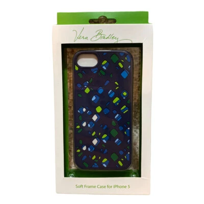 Vera Bradley INK SPOTS Soft Frame Case for iPhone 5 Blue Green Cell Phone New - Image 1 of 2