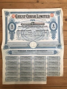 Titre 1 action: GREAT COBAR LTD (UK) (G1) - Picture 1 of 1