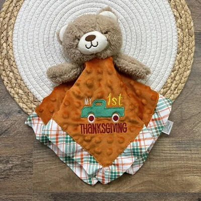 Manta de seguridad Baby Starters My First Thanksgiving Bear de felpa Lovey Sonajero Foto 1 de 4