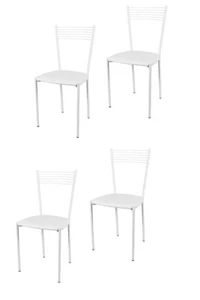 Tommychairs - Sedia cucina Elegance in acciaio colore bianco seduta finta pelle - Foto 1 di 5