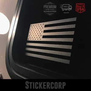 Etched Glass USA American Flag Window Vinyl Decal Sticker - Clean - 4.5 x 7 in - Picture 1 of 1