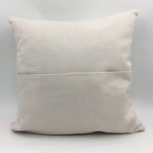 16" x 16" Sublimation Blank Linen Pocket Pillow Case Throw Cushion Cover 10Pcs - Picture 1 of 10