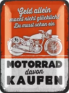 Blechschild retro, Motorrad Deko, Motorrad Geschenke Männer und Biker, 15x20cm - Bild 1 von 6