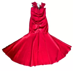 Cindy U.S.ARed Lace and Satin Formal Dress, Bodycon,2XL Mermaid Style, Lace Neck - Picture 1 of 24