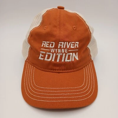 Red River Wynne Edition Ford Hat Advertising Dealer Cap Snapback Orange White - Image 1 of 4