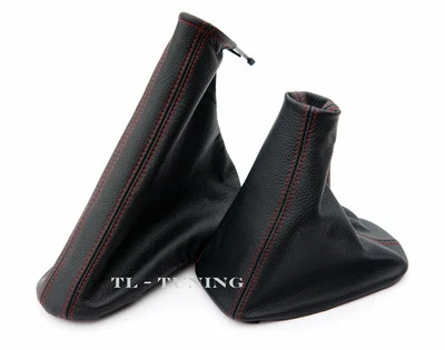 Bolsa de cambio + bolsa de freno de mano hilo ROJO adecuado para OPEL CORSA D año 06-14 cuero