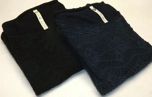 Lot Of 2-Leo & Nicole Knit Lined Short Sleeve Navy/Black Pullover Tops Women's S - Picture 1 of 9
