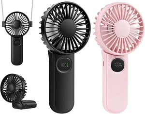 Portable Handheld Fan 2 Pack Foldable Mini Hand Fan with 5 Speeds USB - Picture 1 of 9