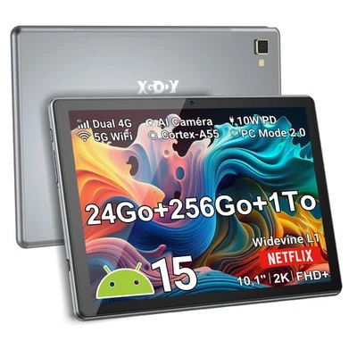 2025 Nouvelle Tablette Android 15 24GB RAM+256GB 8000mAh 10.1" 4G LTE 8Core WlFl - Photo 1/4