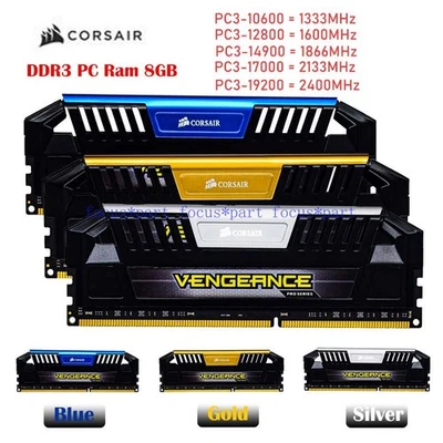 CORSAIR Vengeance Pro 8GB 16GB DDR3 1333 1600 1866 2133 2400 Desktop RAM 240-Pin - Image 1 of 4