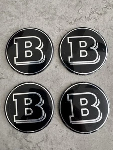 4 X PEGATINAS TAPA RUEDA CENTRAL BRABUS INSIGNIA EMBLEMA NEGRO CON LOGO Nuevo💙🆕 - Imagen 1 de 5
